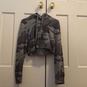 Hollister Cropped Camo Hoodie